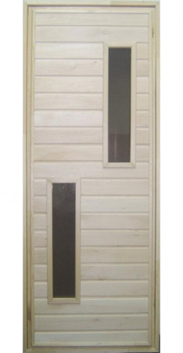 Дверь со стеклом (осина) сорт А с петлями