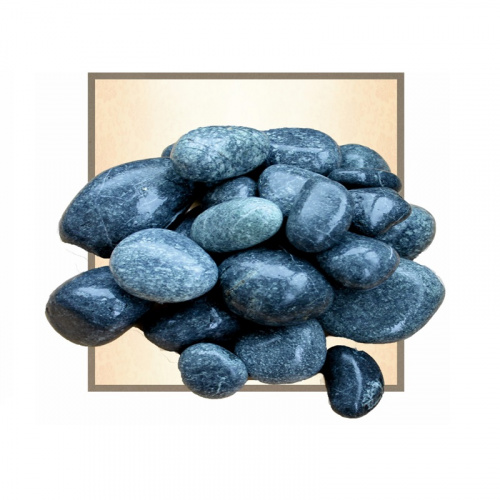 Камни для каменки Змеевик (Серпентинит), 20 кг (галтованный)